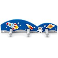 Mousehouse Gifts - Perchero de pared infantil con 3 ganchos - Temática espacial